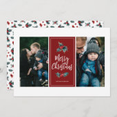 ホリエレガント色彩の鮮やかー |クリスマスレッド2枚の写真 シーズンカード (正面/裏面)