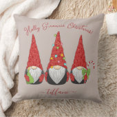 ホリカスタムグノミークリスマスフェスティバル格言ピンク クッション (ブランケット)