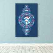 ホリカスタムデイかわいいベアーガディアルマンダラウォール キャンバスプリント (インサイチュ (ウッドフロア))