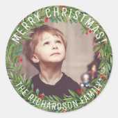 ホリカスタムーリースファミリーフォトクリスマス ラウンドシール (正面)