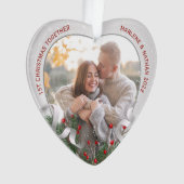 ホリカスタムー&パインシルバーフレーム写真第1クリスマス オーナメント (正面)