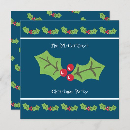 ホリカスタムー&ベリークリスマスパーティの招待状 招待状 (正面/裏面)