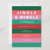 ホリカラフルストライプのディパーティー招待状 招待状 (正面)