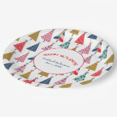 ホリカラフルティモダンツリーズパターン紙プレート ペーパープレート (アングル)