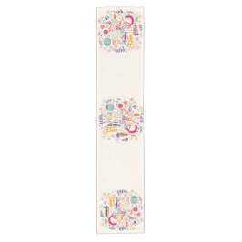 ホリカラフルーすてきクリスマスレトロ文字デザイン ショートテーブルランナー