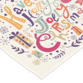 ホリカラフルーすてきクリスマスレトロ文字デザイン ショートテーブルランナー (コーナー)