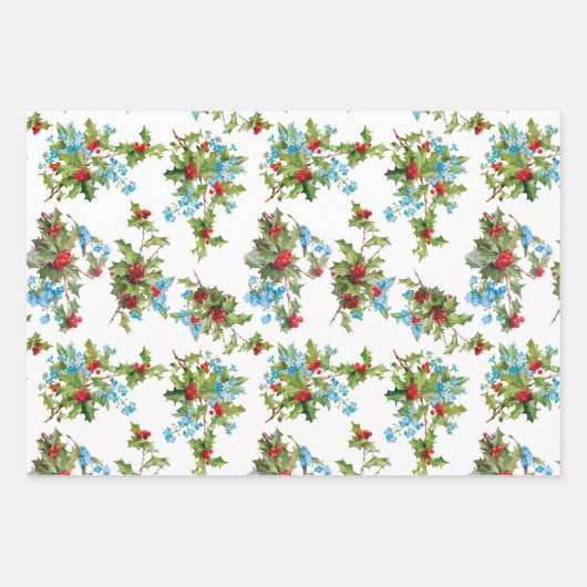 ホリカラフルー忘れ・メ・ノーと水玉模様 ラッピングペーパーシート (正面)