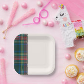 ホリクラシックデイタータンチェックプレイドフェスティバルトゥートーンパプ ペーパープレート (パーティー)