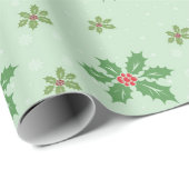 ホリクラシックーとスノーフレークのクリスマスパターン ラッピングペーパー (ロールコーナー)