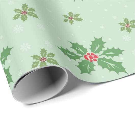 ホリクラシックーとスノーフレークのクリスマスパターン ラッピングペーパー (ロールコーナー)