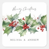 ホリクラシックーのクリスマスガーランド スクエアシール (正面)