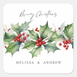 ホリクラシックーのクリスマスガーランド スクエアシール