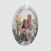 ホリクラシックーパインシルバーフレーム写真新婚 オーナメント (正面)