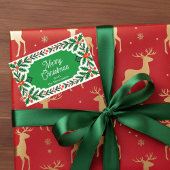 ホリクラシックーベリー&パインリースクリスマス 長方形シール