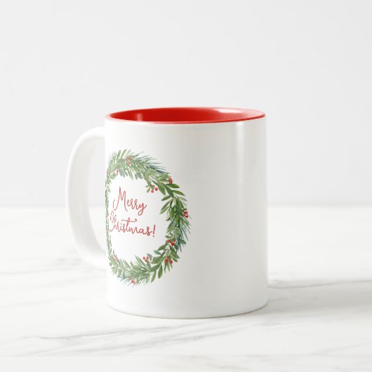 ホリクラシックーリースファミリー名クリスマス ツートーンマグカップ (正面左)