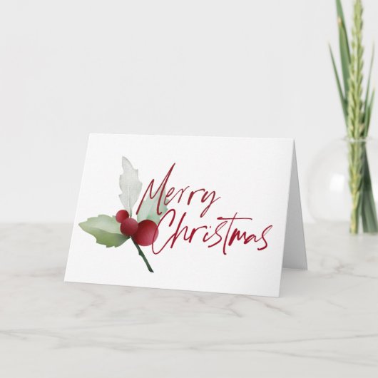 ホリシンプルメリークリスマスの水の色の写真 シーズンカード (正面)