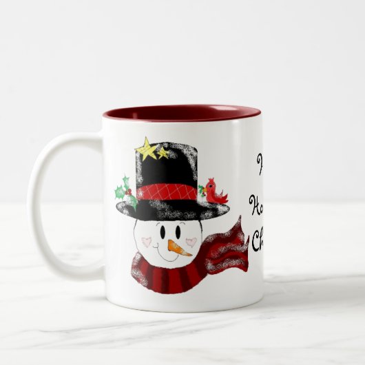 ホリジョリなクリスマスを ツートーンマグカップ (左)