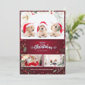 ホリスタイリッシュー・ベリー赤バッファロー・プレイド、あなたの写真 招待状 (スタンド正面)