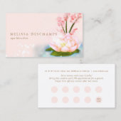 ホリスティックなピンクのはす美しいのスパのロイヤリティカード ロイヤリティカード (正面/裏面)