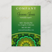 ホリスティックな緑の曼荼羅、咲く森林保護者 名刺 (裏面)