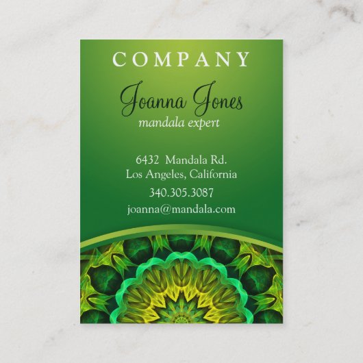 ホリスティックな緑の曼荼羅、咲く森林保護者 名刺 (裏面)