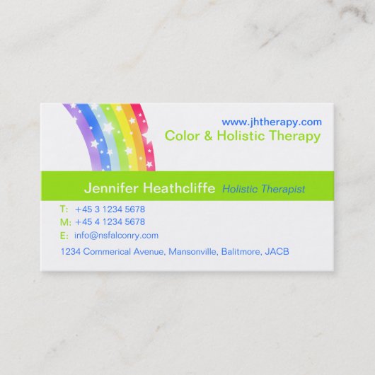 ホリスティックな色のセラピーの会社の名刺 名刺 (正面)
