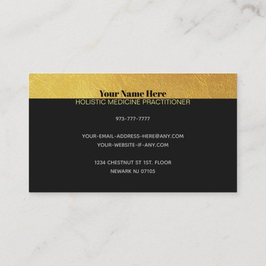 ホリスティックな薬の名刺 名刺 (裏面)
