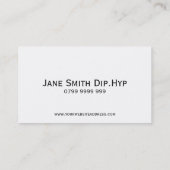 ホリスティックなHypnotherapyの名刺のhypnotherapist 名刺 (裏面)