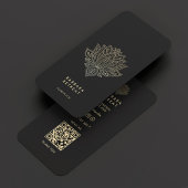 ホリスティックウェルネスコーチブラックフェイク金ゴールドロータス 名刺