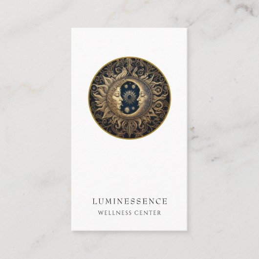 ホリスティックシアルサンムーン金ゴールドブラック 名刺 (正面)