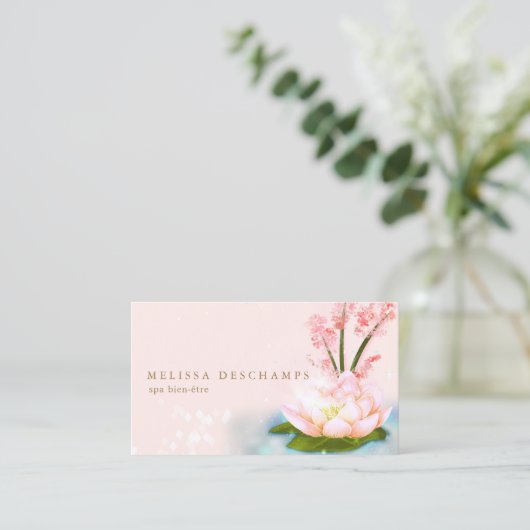 ホリスティックピンクロータスヨガオーガニックスパロイヤリティカード ロイヤリティカード (スタンド正面)