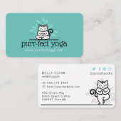 ホリスティックヨガキャッめい想トヨガポーズティール（緑がかった色） 名刺 (正面/裏面)