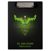 ホリスティック代替医療カドゥセウス緑葉 クリップボード (正面)