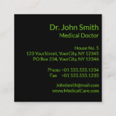 ホリスティック代替医療カドゥセウス緑葉 スクエア名刺 (裏面)