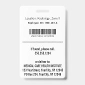 ホリスティック代替医療カドゥセウス緑葉 バッジ (Back)