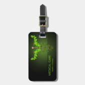 ホリスティック代替医療カドゥセウス緑葉 ラゲッジタグ (正面縦)