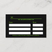 ホリスティック代替医療カドゥセウス緑葉 予約カード (裏面)
