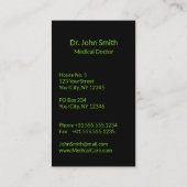 ホリスティック代替医療カドゥセウス緑葉 名刺 (裏面)