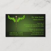 ホリスティック代替医療カドゥセウス緑葉 名刺 (正面)