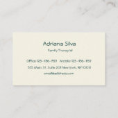 ホリスティック体ウェルネスマインド、スピリットセラピスト 名刺 (裏面)