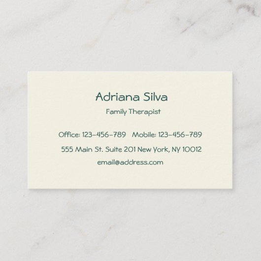 ホリスティック体ウェルネスマインド、スピリットセラピスト 名刺 (裏面)