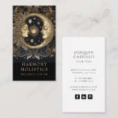 ホリスティック天太陽ムーン顔星金ゴールドブラック 名刺 (正面/裏面)