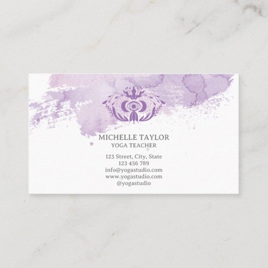 ホリスティック天月サードアイヨガパープル 名刺 (裏面)