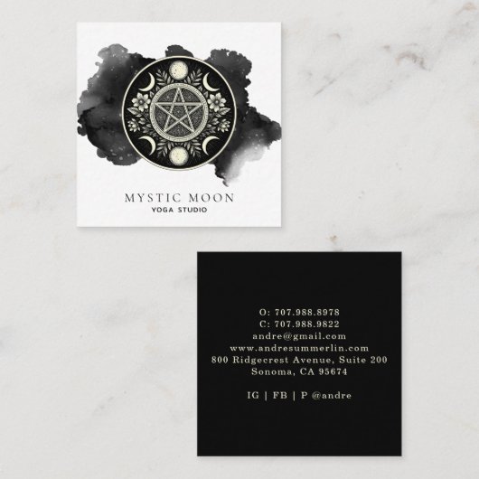 ホリスティック天月ブラックインク スクエア名刺 (正面/裏面)