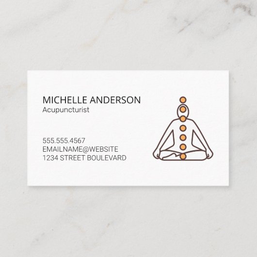 ホリスティック治癒 | ヨガ座りポーズ | チャクラ 名刺 (裏面)