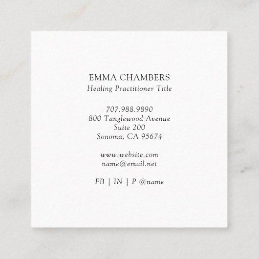 ホリスティック癒しムーンクリスタル スクエア名刺 (裏面)