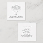 ホリスティック癒し蓮フラワービジネスカード スクエア名刺 (正面/裏面)