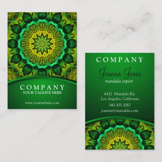 ホリスティック緑の曼荼羅、咲く森の守護者 名刺 (正面/裏面)