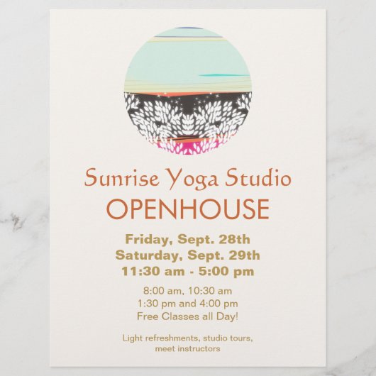 ホリスティックHealth and Healing Arts Sunriseロゴ チラシ (正面)