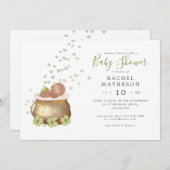 ホリゾンタルst patricks dayの赤ちゃんシャワーの招待状 招待状 (正面/裏面)